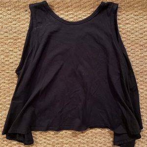 Black cotton top with open back